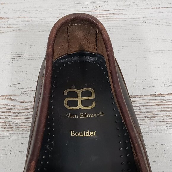 Allen Edmonds  Boulder  Brown Black Two Toned Leather Men\'s Loafer  Size 10E main image 7